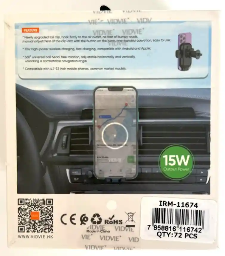 Cargador Auto Inalambrico Hc1530 Con Sostenedor Celular