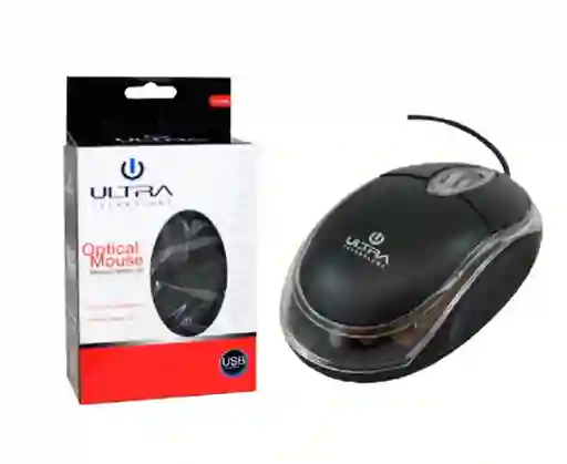 Mouse Ultra Con Cable Usb Negro