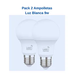 Pack 2 Ampolletas Led - 9w Luz Blanca