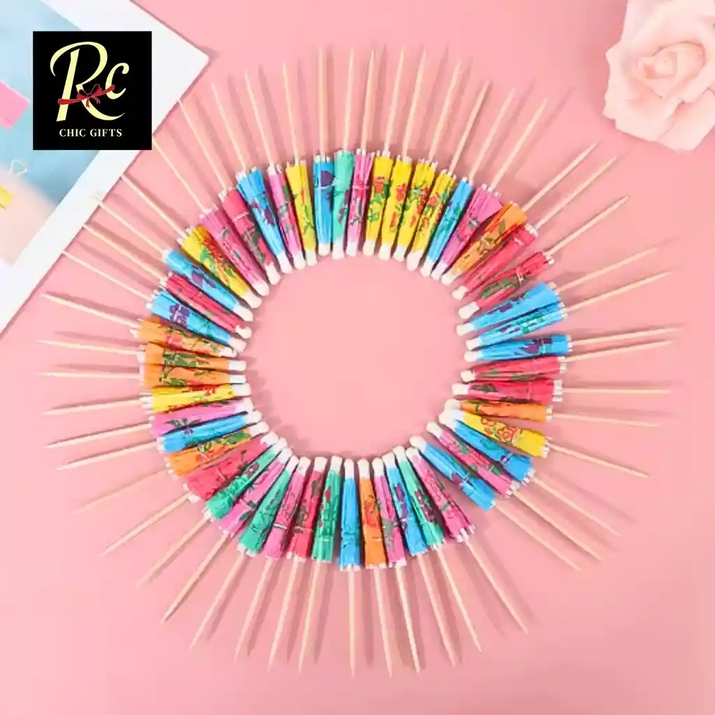 Set 10 Sombrillas Decorativas Para Tragos Y Cócteles - ¡toque Festivo Y Único Regalos Chic!