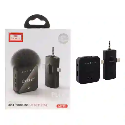 Micrófono Inalámbrico 3 En 1 Con Clip Para Collar Earldom Mc12