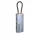 Hub Convertidor Hb52 Hdmi+ Rj45 + Sd/tf + Pd + Tipo-c 3.0 + Usb 3.0