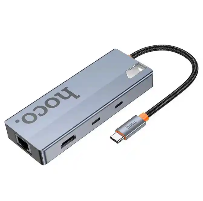 Hub Convertidor Hb52 Hdmi+ Rj45 + Sd/tf + Pd + Tipo-c 3.0 + Usb 3.0