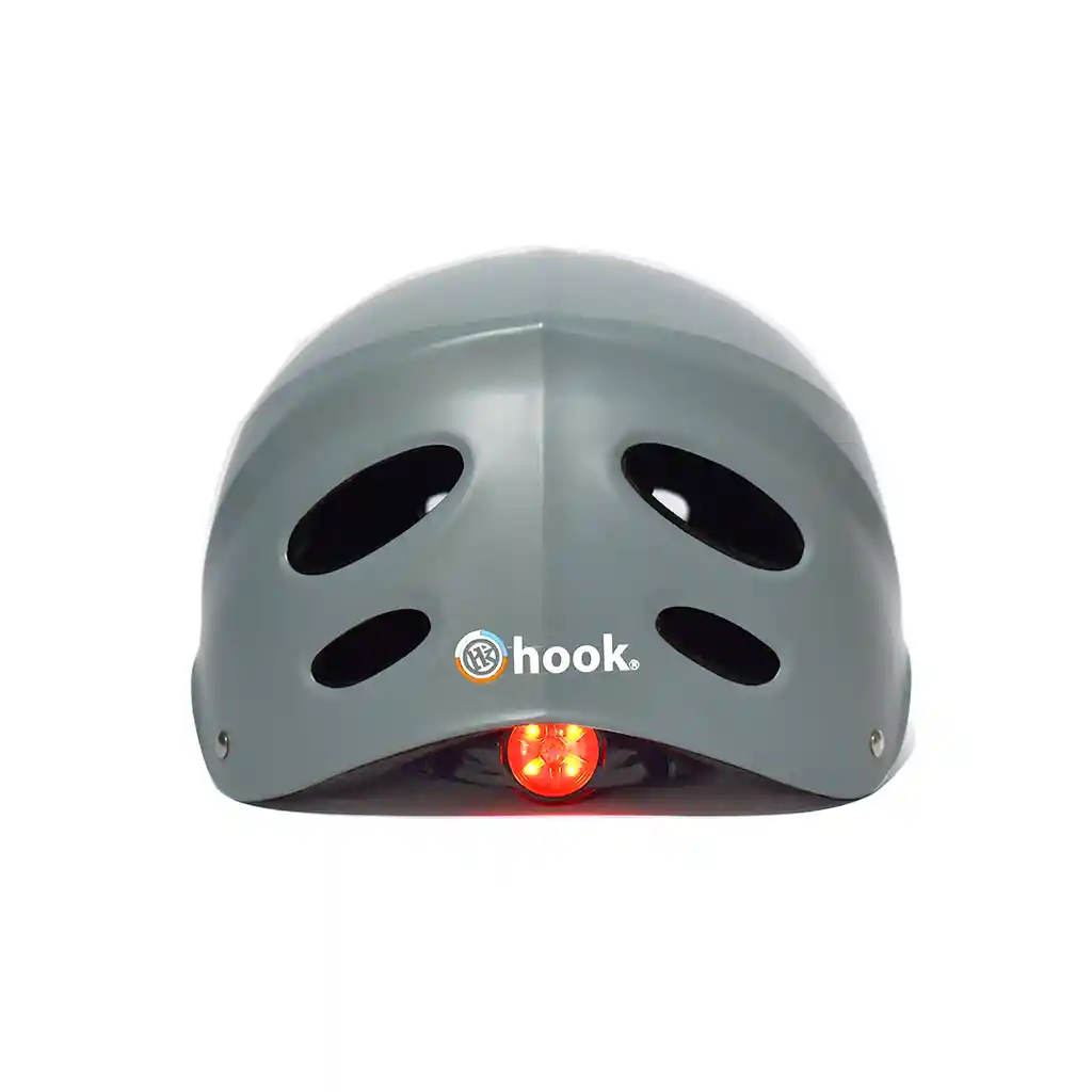 Casco Urbano Hook Gris Con Luz Hk-305 Talla: M