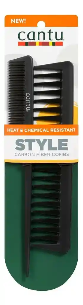 Set Peines Cantu Fibra Carbono Resistentes Calor 2 Piezas