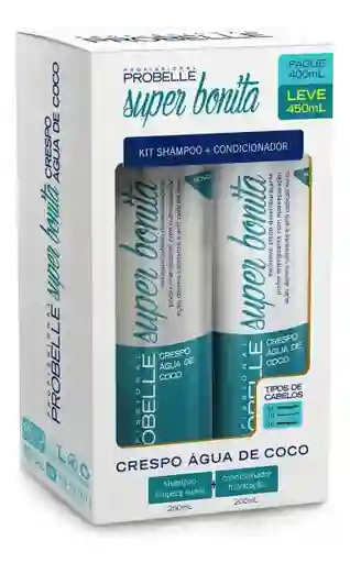 Pack Shampoo + Acond. Rizos Agua De Coco Probelle 450ml