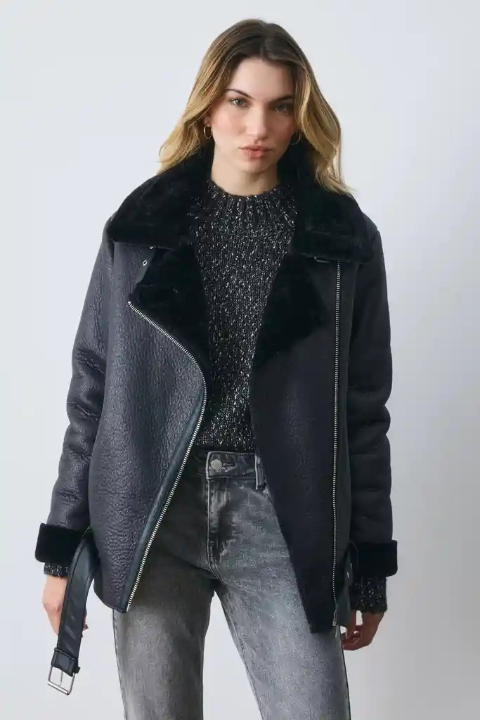 Chaqueta Aviadora Negra Xl