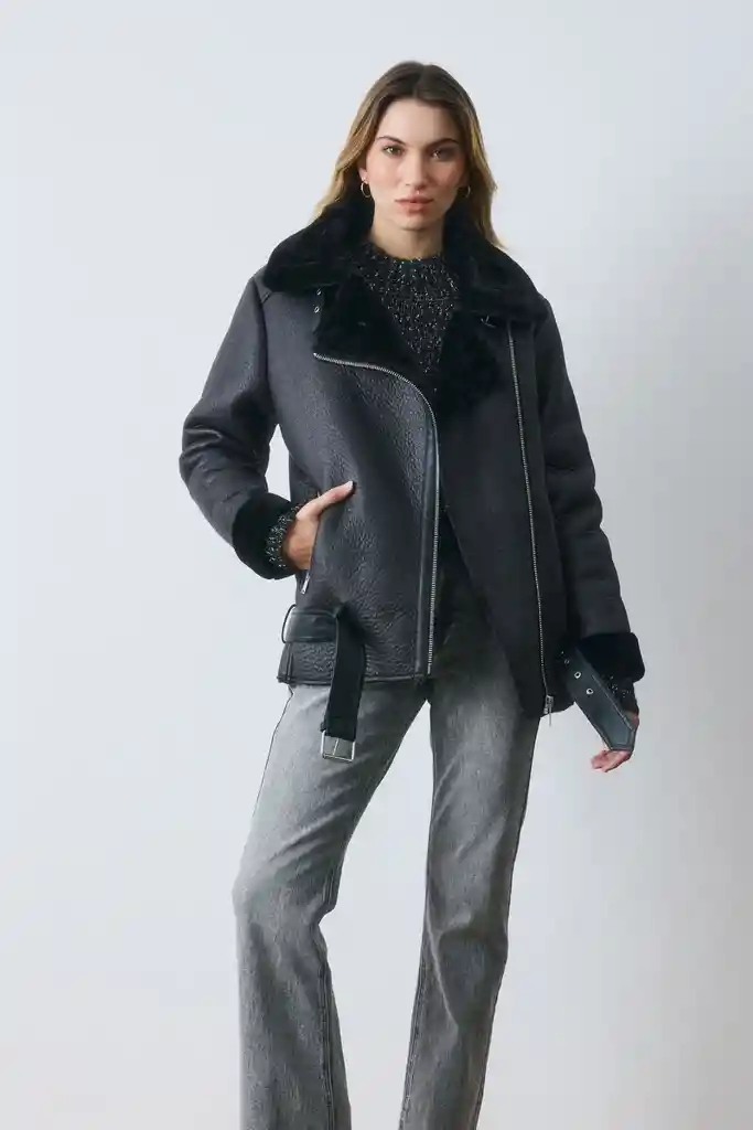 Chaqueta Aviadora Negra Xl