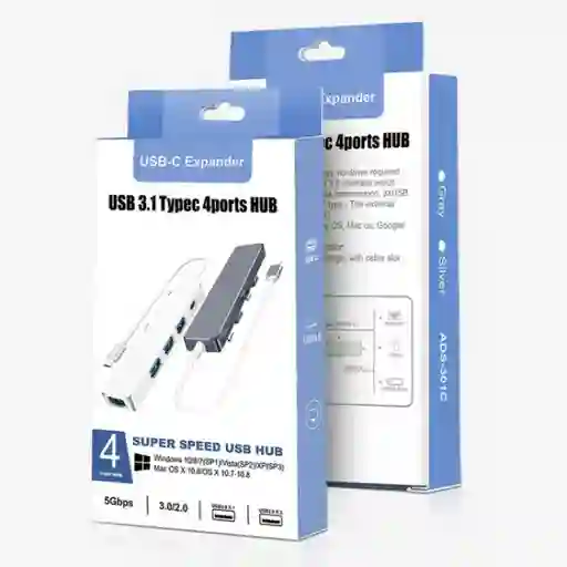 Hub Expansor Usb-c/tipo-c A Usb-c + Usb 3.0 + 3 X Usb 2.0