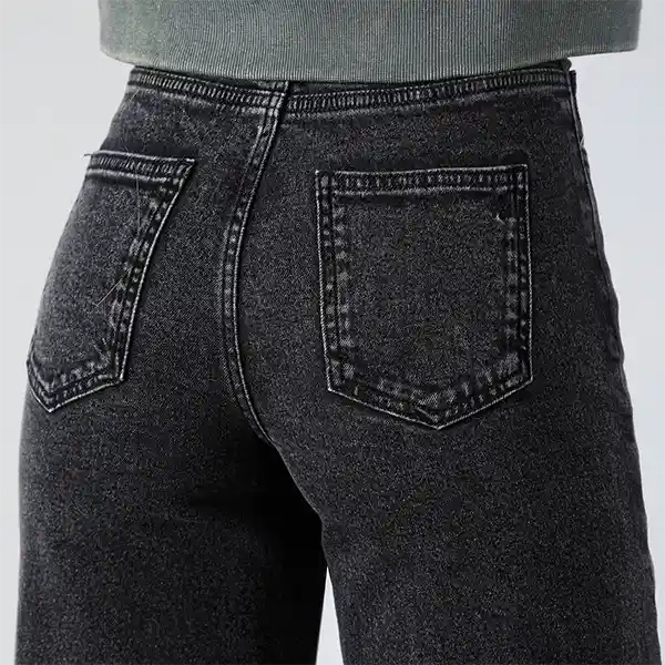 Pantalón Cortes Tachas Negro R 40 Mujer Raindoor