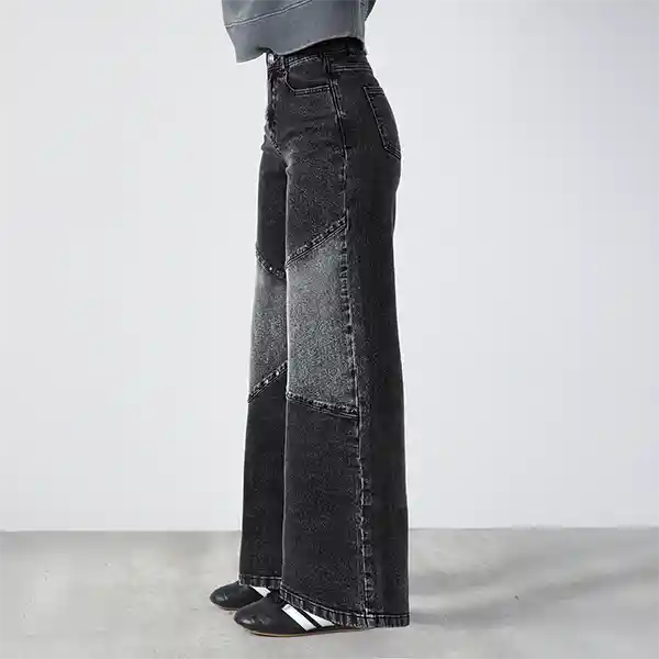 Pantalón Cortes Tachas Negro R 38 Mujer Raindoor