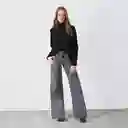 Pantalón Diagonal Bolsillo Gris 38 Mujer Raindoor