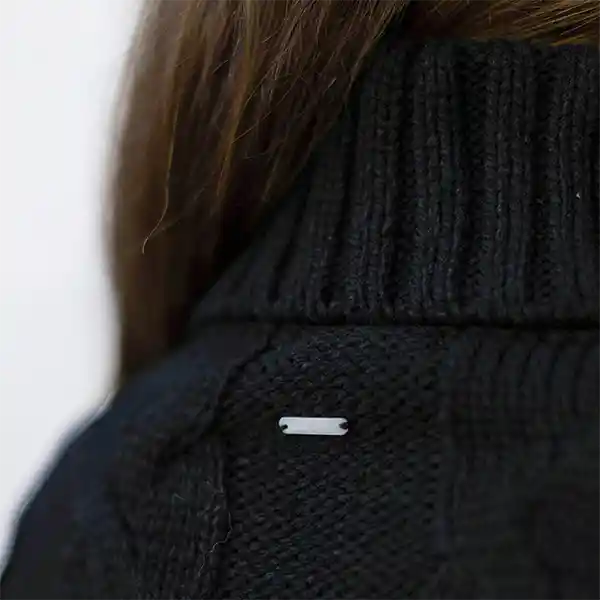 Sweater Trenzado Negro Xs Mujer Raindoor