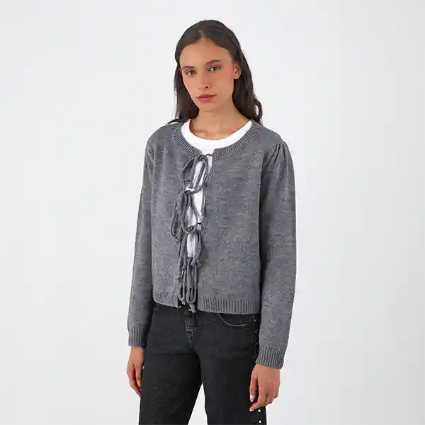 Cardigan Cinta Gris S Mujer Raindoor
