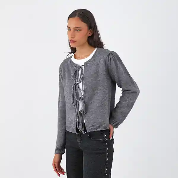 Cardigan Cinta Gris M Mujer Raindoor