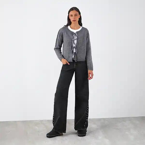 Cardigan Cinta Gris M Mujer Raindoor