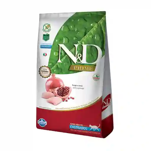 Alimento Gato Nd Prime Adulto Castrado Pollo Y Granada 1.5kg