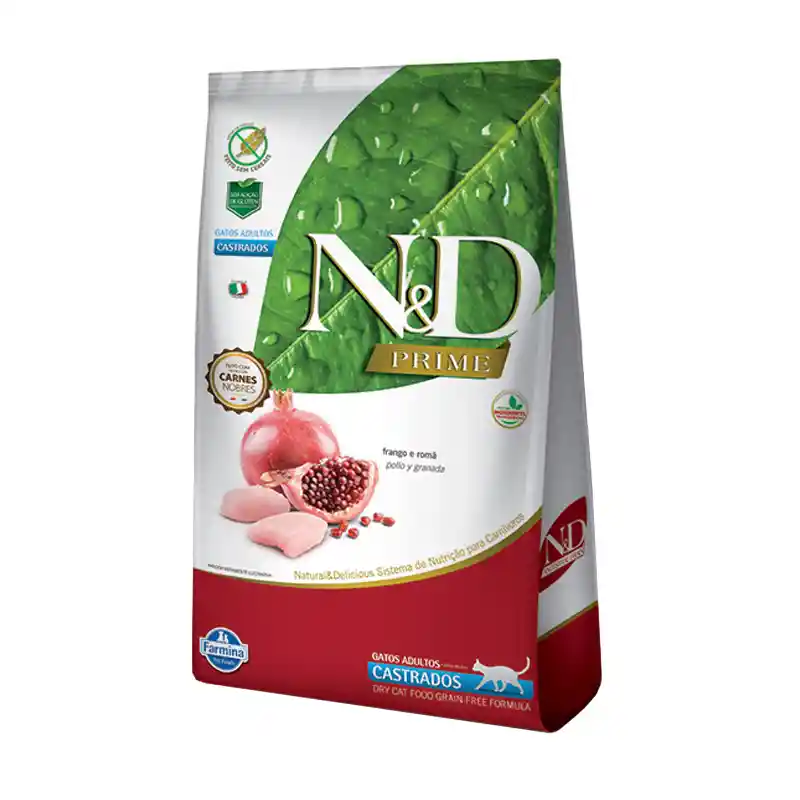 Alimento Gato Nd Prime Adulto Castrado Pollo Y Granada 1.5kg
