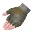 Guantes Tácticos Para Motocicleta O Bici Nudillos Extra Duros Reforzado Correa Sin Dedos Color Verde Talla L