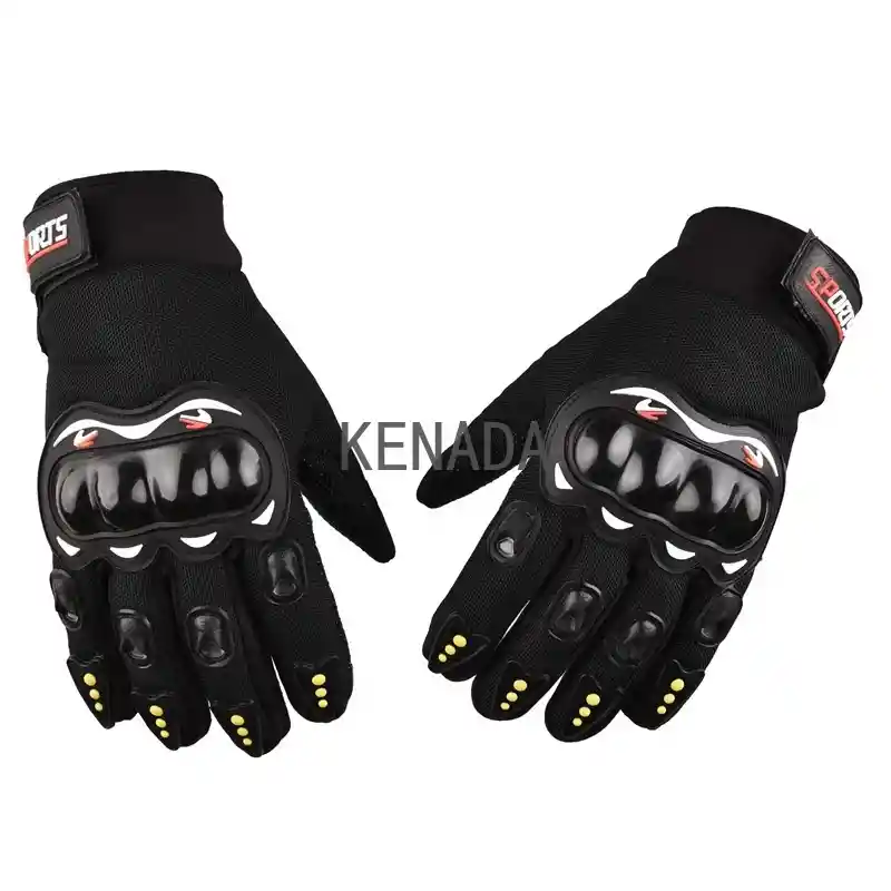 Guantes Tácticos Para Motocicleta O Bici Nudillos Extra Duros Reforzados Correa Con Dedos Color Negro Talla Xl