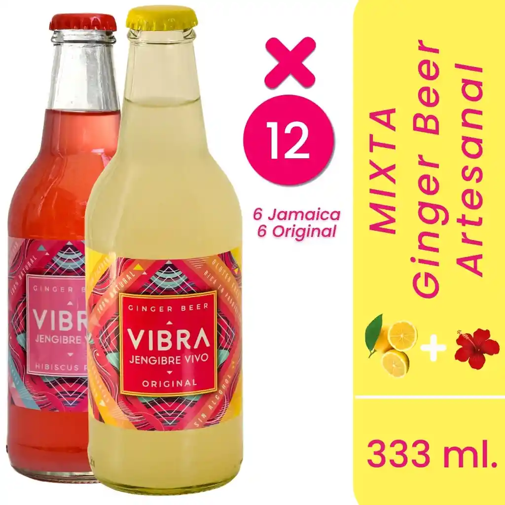 Vibra Mixta, Ginger Beer Artesanal 12 Und De 333 ml