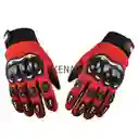 Guantes Tácticos Para Motocicleta O Bici Nudillos Extra Duros Reforzados Correa Con Dedos Color Rojo Talla Xl