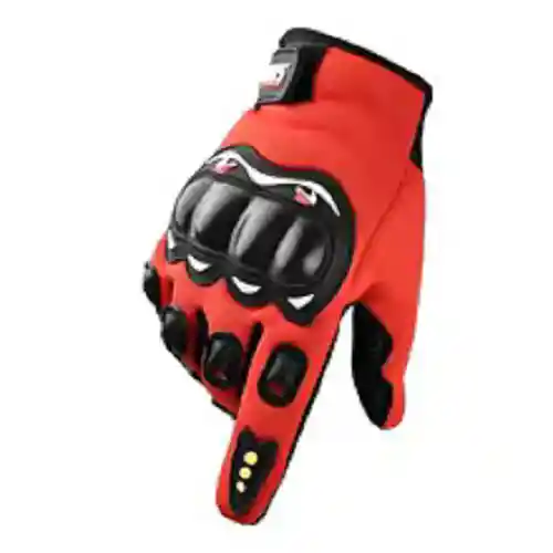Guantes Tácticos Para Motocicleta O Bici Nudillos Extra Duros Reforzados Correa Con Dedos Color Rojo Talla Xl