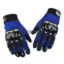 Guantes Tácticos Para Motocicleta O Bici Nudillos Extra Duros Reforzados Correa Con Dedos Color Azul Talla Xl