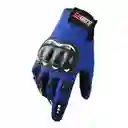 Guantes Tácticos Para Motocicleta O Bici Nudillos Extra Duros Reforzados Correa Con Dedos Color Azul Talla Xl