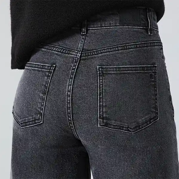 Pantalón Negro Estrellas Bordadas 42 Mujer Raindoor