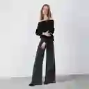 Pantalón Negro Estrellas Bordadas 38 Mujer Raindoor