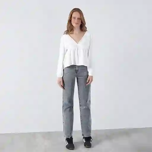 Pantalón Slim Mom Andorra Gris R 32 Mujer Raindoor