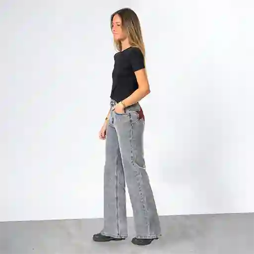 Pantalón Estrellas Bolsillos Gris 34 Mujer Raindoor