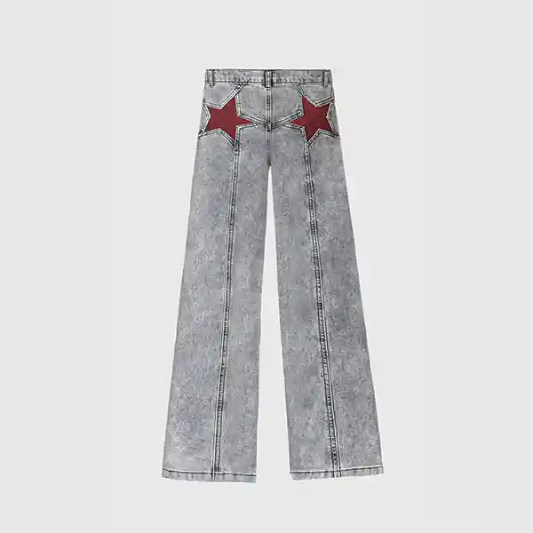 Pantalón Estrellas Bolsillos Gris 32 Mujer Raindoor