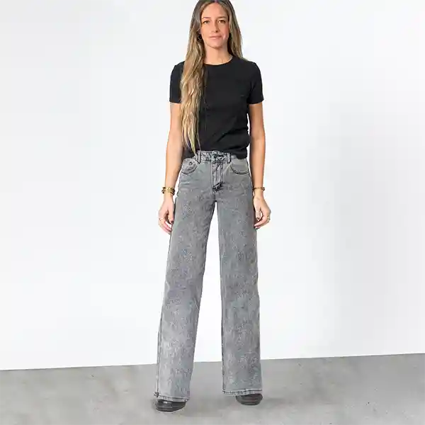 Pantalón Estrellas Bolsillos Gris 32 Mujer Raindoor