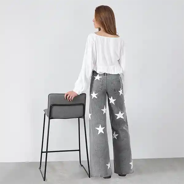 Pantalón Multi Estrellas Gris 44 Mujer Raindoor