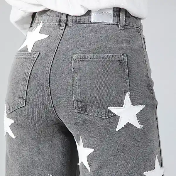 Pantalón Multi Estrellas Gris 38 Mujer Raindoor