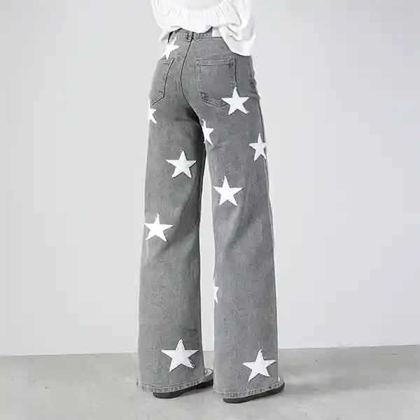 Pantalón Multi Estrellas Gris 38 Mujer Raindoor