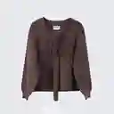 Sweater Lazo Frontal Café M Mujer Raindoor