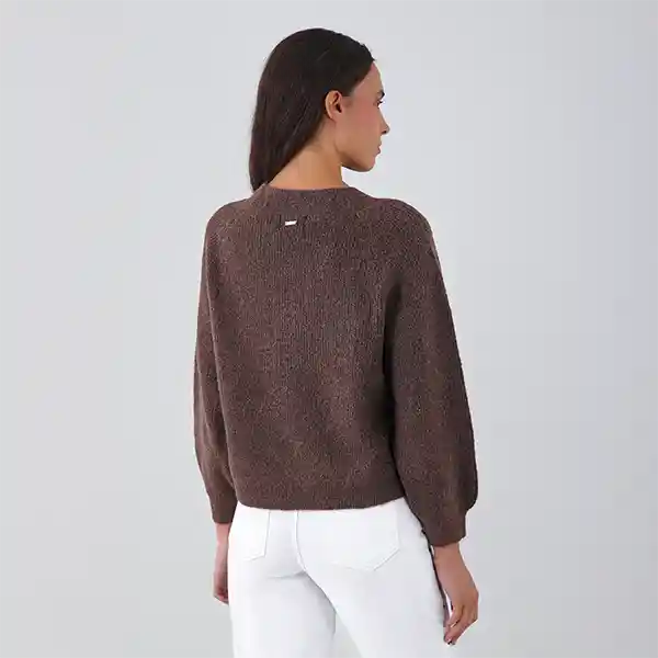 Sweater Lazo Frontal Café M Mujer Raindoor