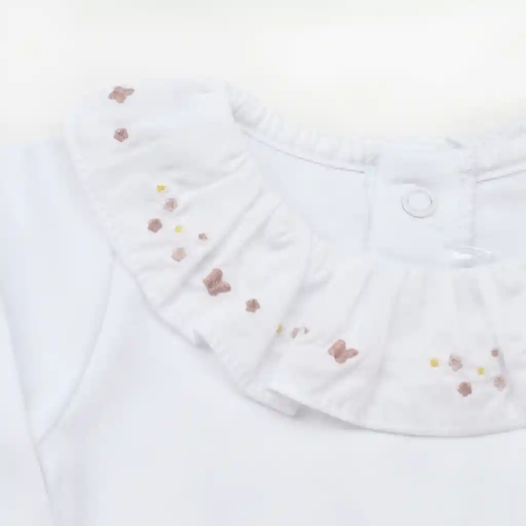 Warmi Bodie Diana Ml Bordado Flores Mini 3/6 Meses