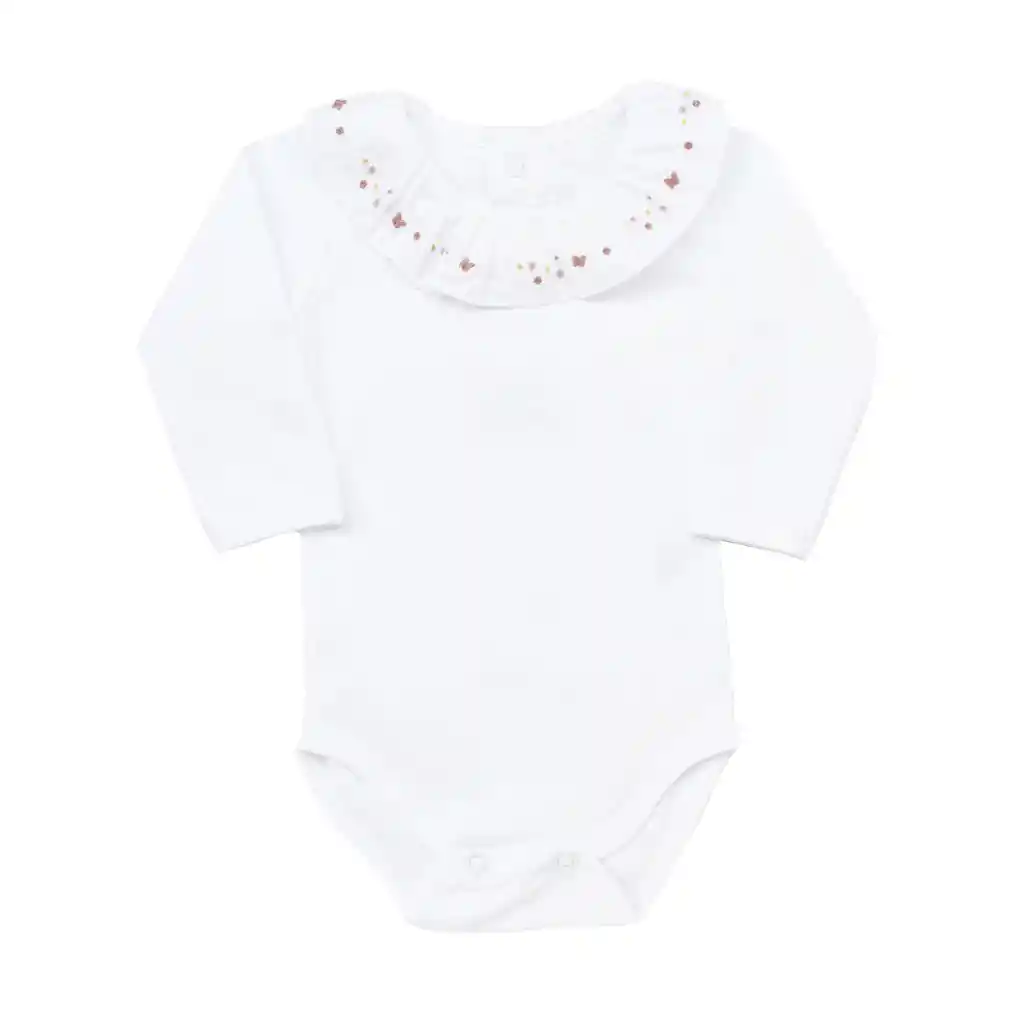 Warmi Bodie Diana Ml Bordado Flores Mini 3/6 Meses