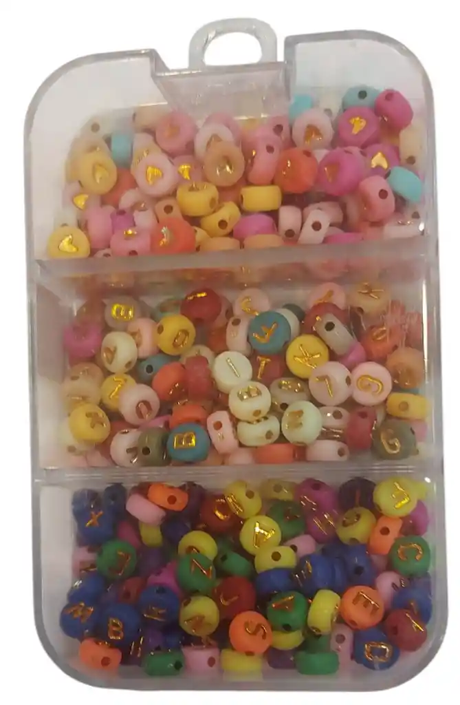 Cuentas Para Manualidades 45g Letras Y Corazones Pasteles