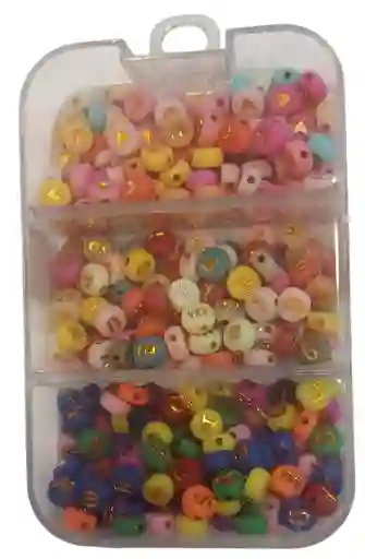 Cuentas Para Manualidades 45g Letras Y Corazones Pasteles