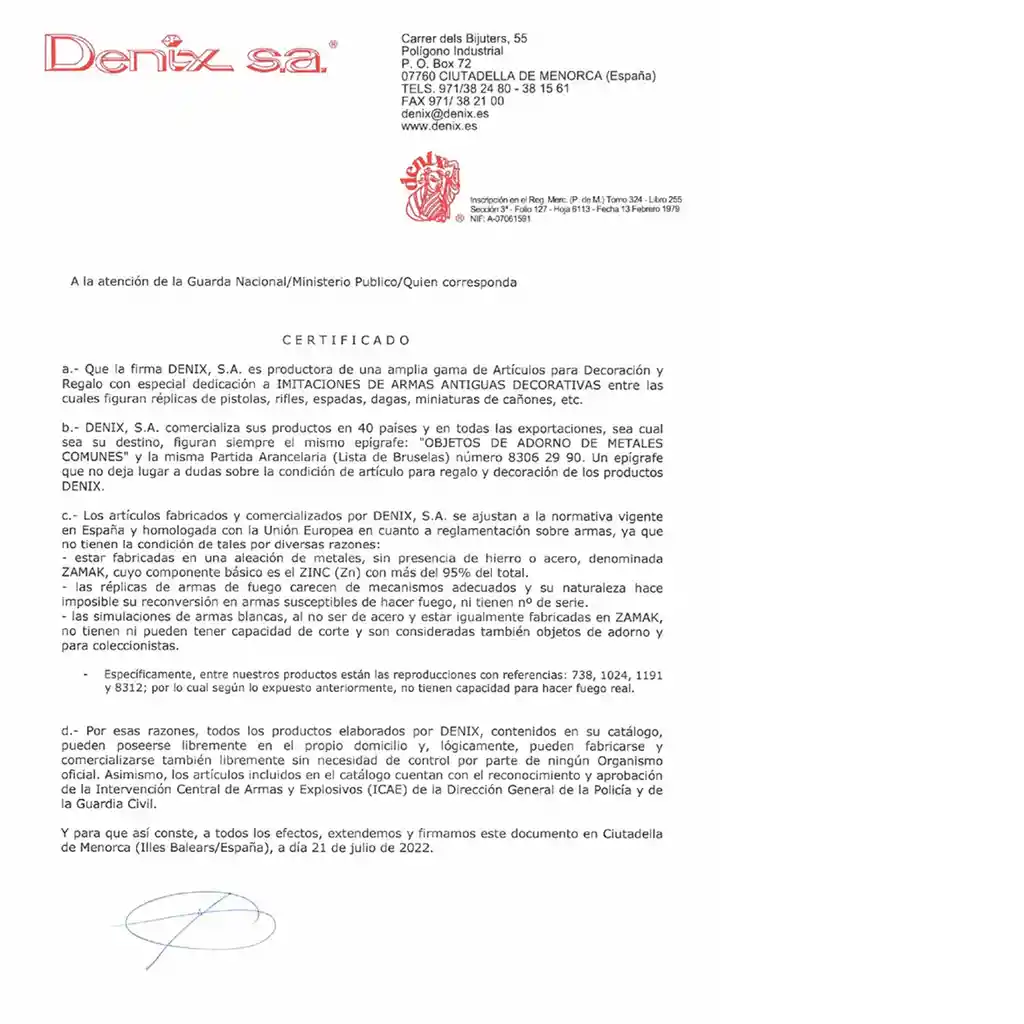 Revolver Colt Pacificador 18" 1873 1,1kgr 46cms Reproduccion Decorativa Piezas Movibles