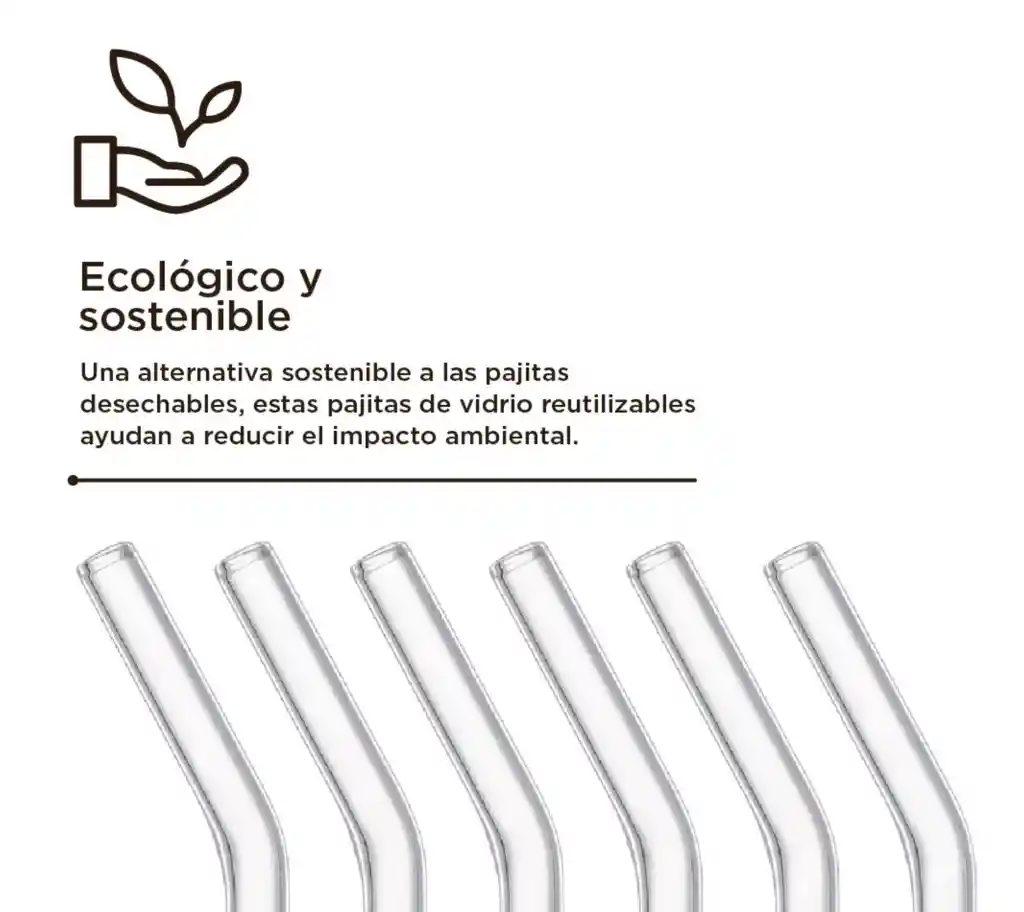 Set 6 Bombillas Vidrio Y Cepillo Para Limpieza