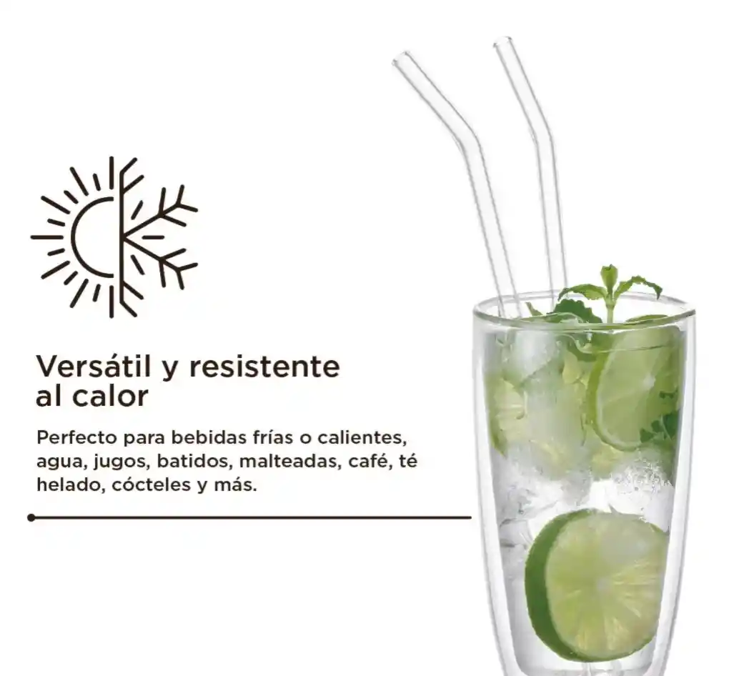 Set 6 Bombillas Vidrio Y Cepillo Para Limpieza