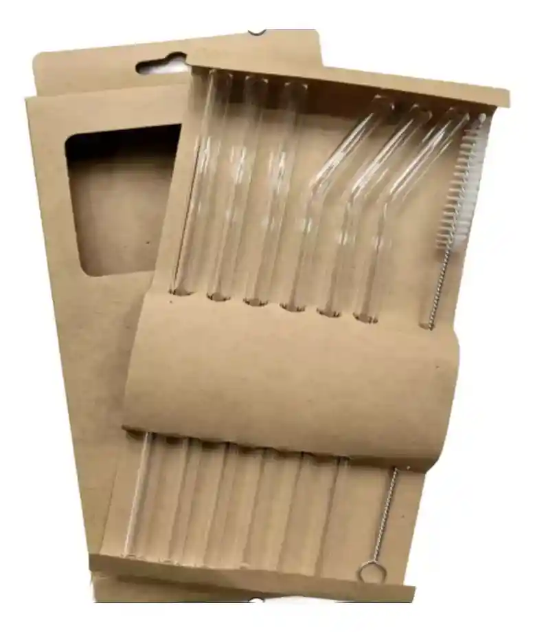 Set 6 Bombillas Vidrio Y Cepillo Para Limpieza