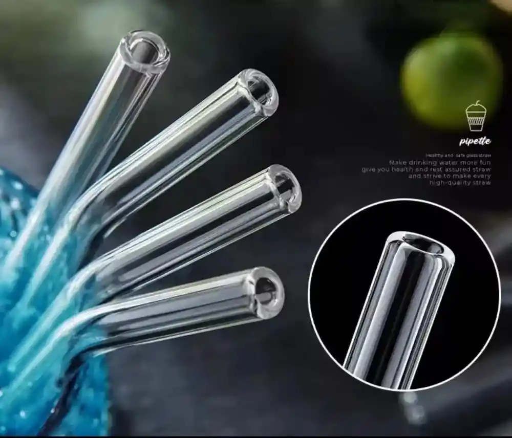 Set 6 Bombillas Vidrio Y Cepillo Para Limpieza