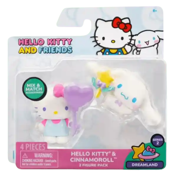 Jazwares Hello Kitty Pack 2 Figuras Hello Kitty Cinnamoroll
